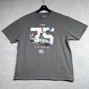 NASCAR T-Shirt Mens X-Large Gray 75 Years 2023 NASCAR Cup Series Short Sleeve